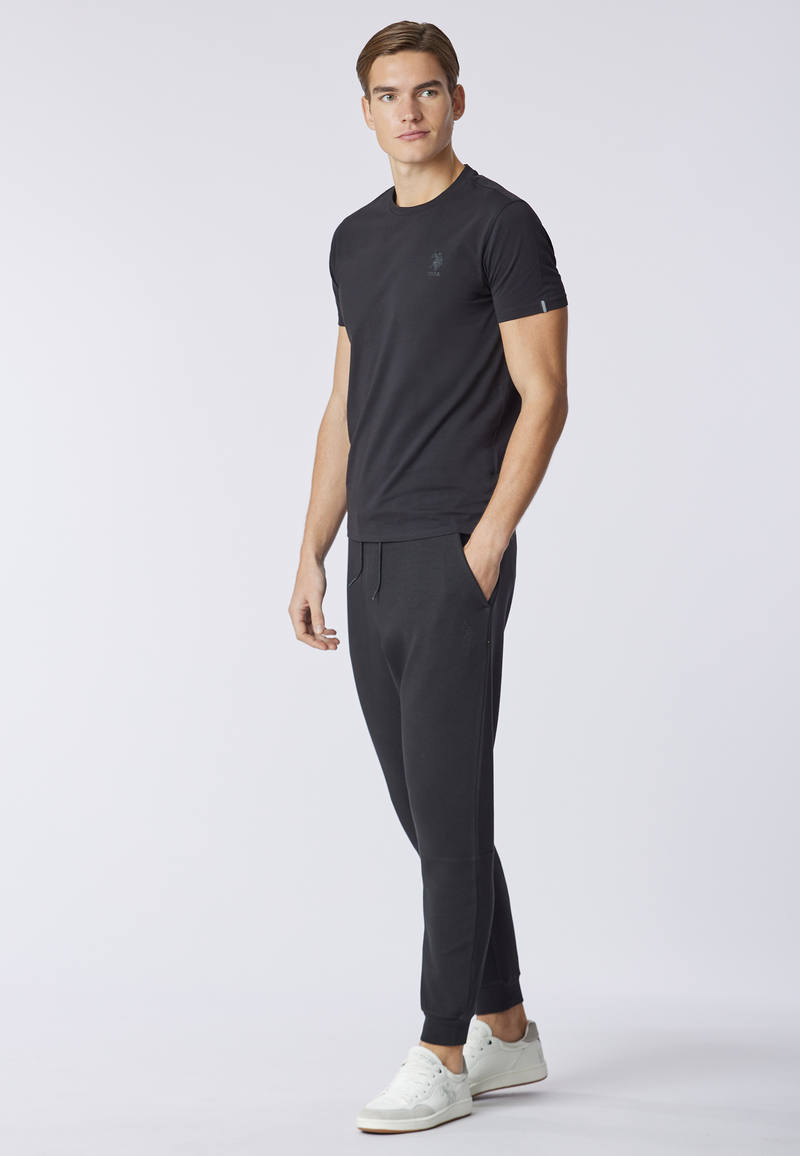 Pantalone sportivo in misto cotone e scuba fleece