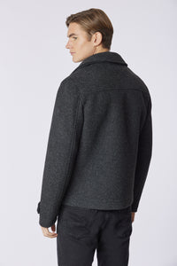 Cappotto doppiopetto con logo