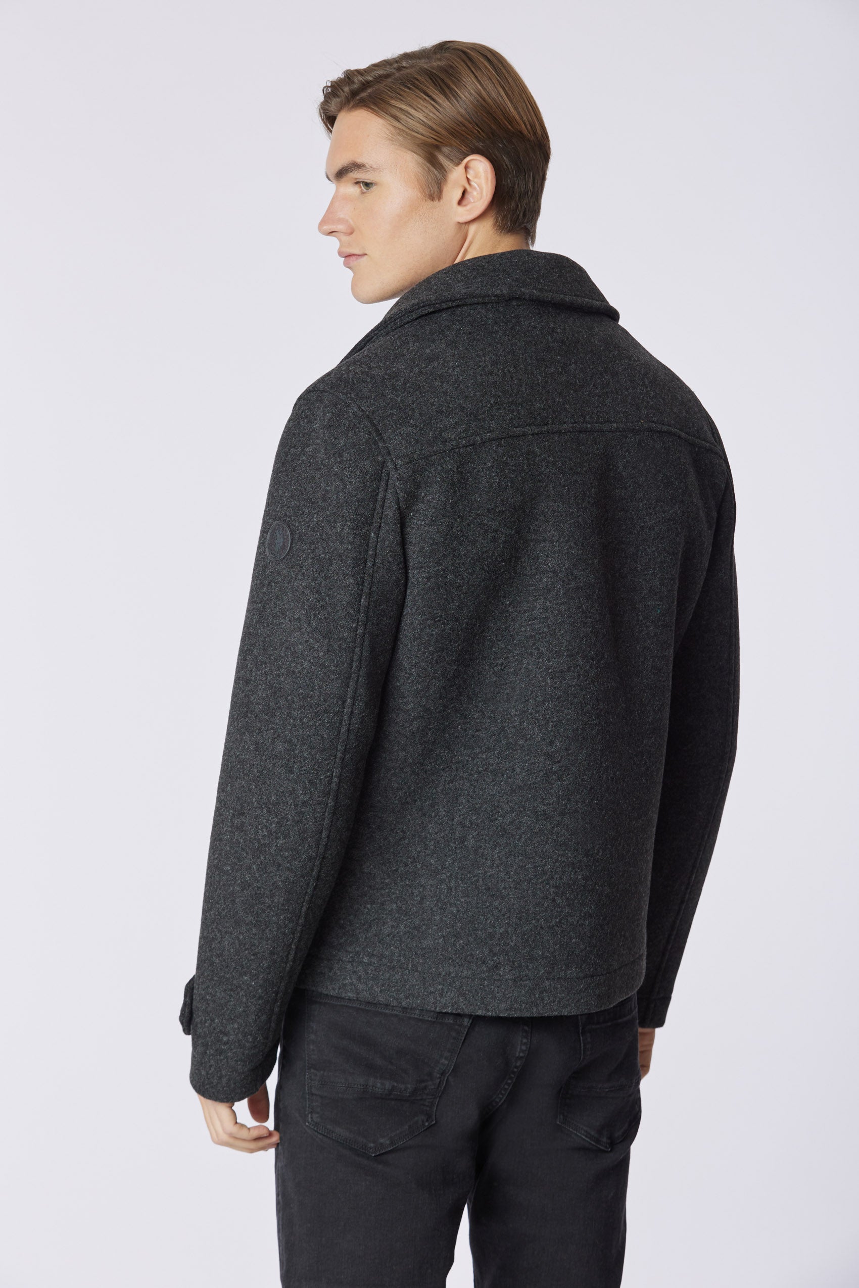 Cappotto doppiopetto con logo