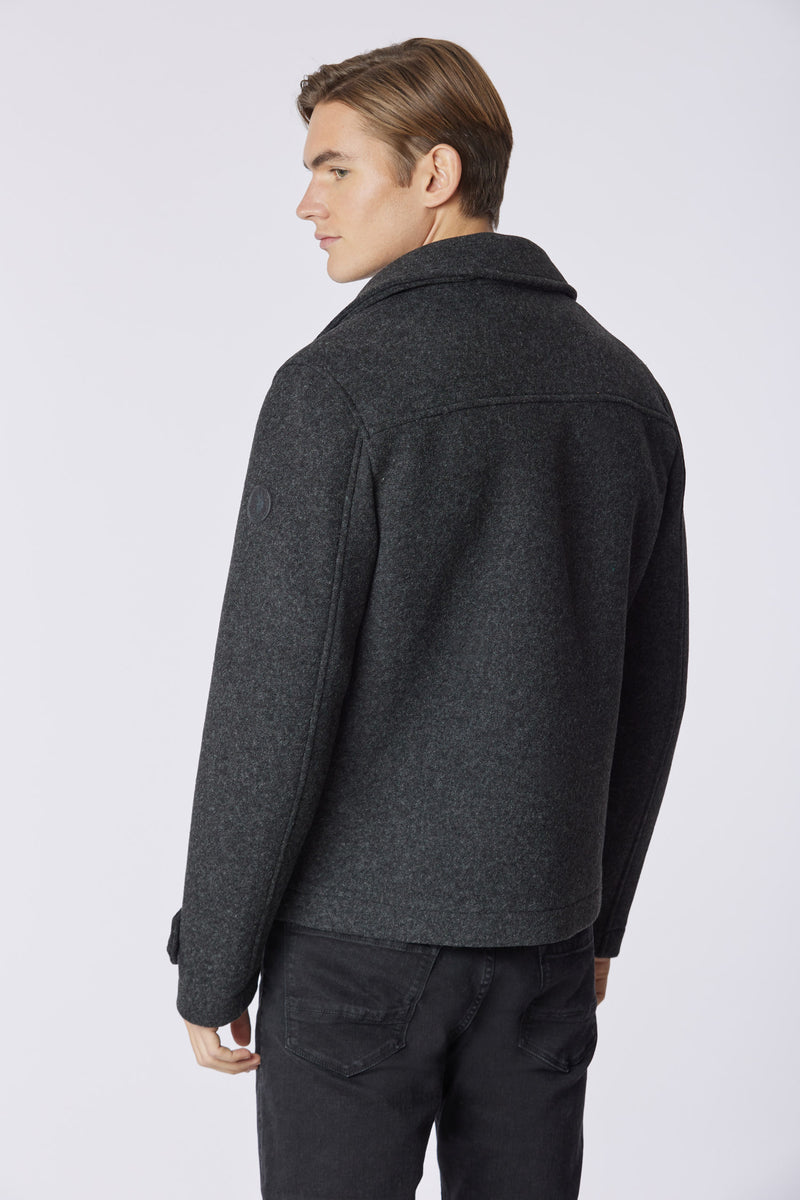 Cappotto doppiopetto con logo