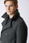Cappotto doppiopetto con logo
