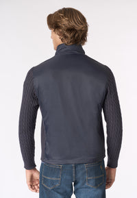 Giacca full zip in nylon con maniche in maglia