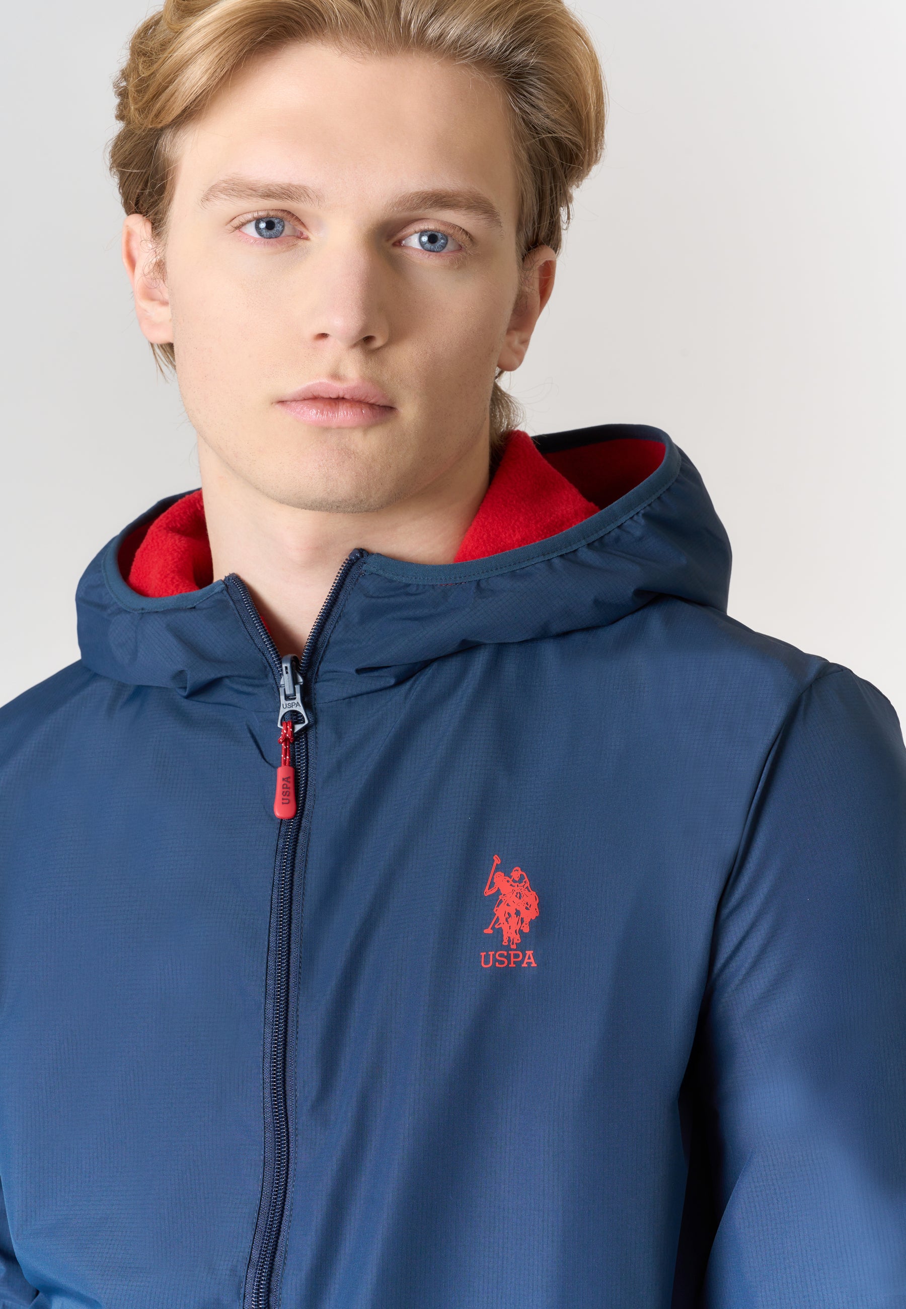 Giacca con cappuccio reversibile