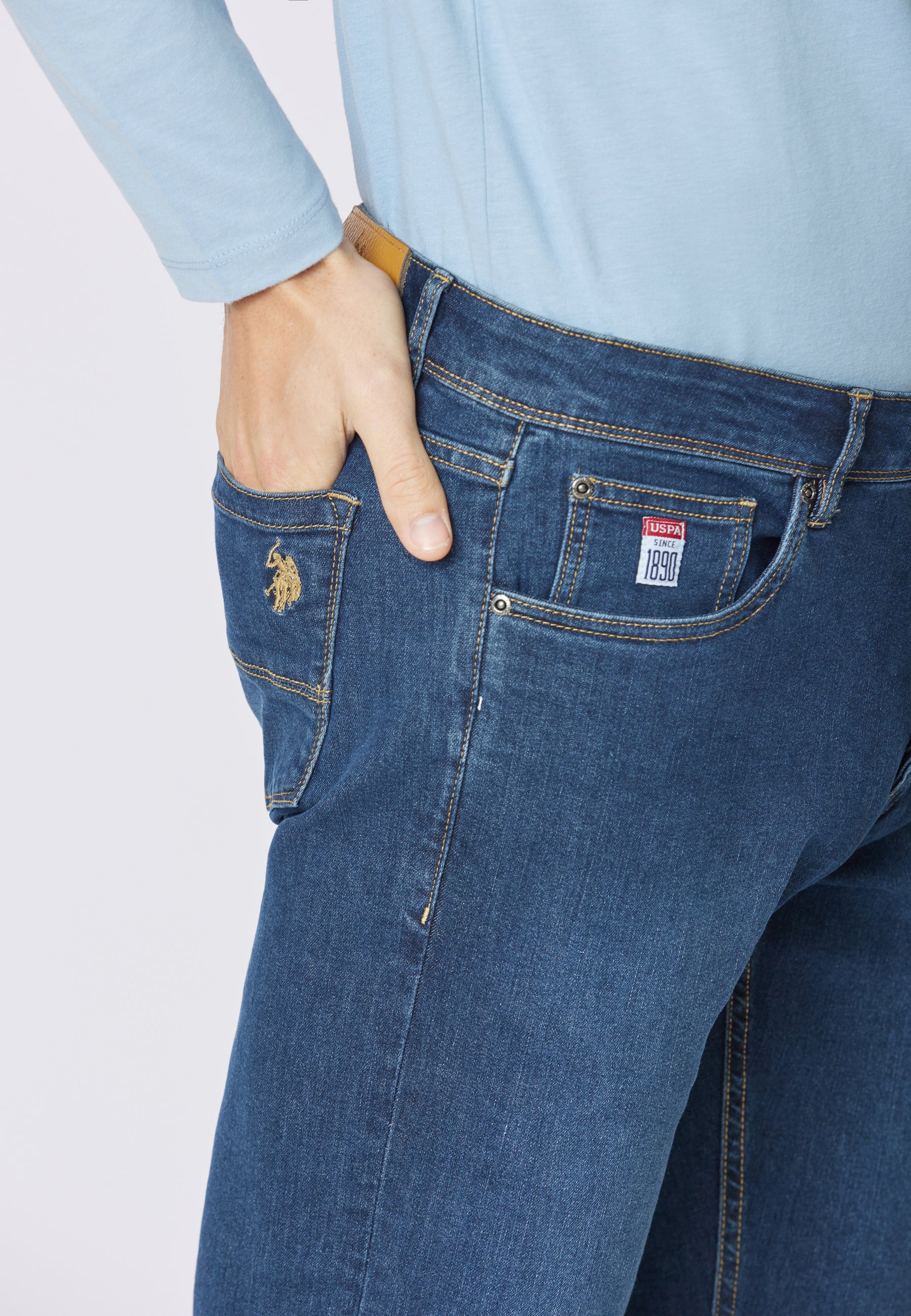 Pantalone denim cinque tasche slim fit