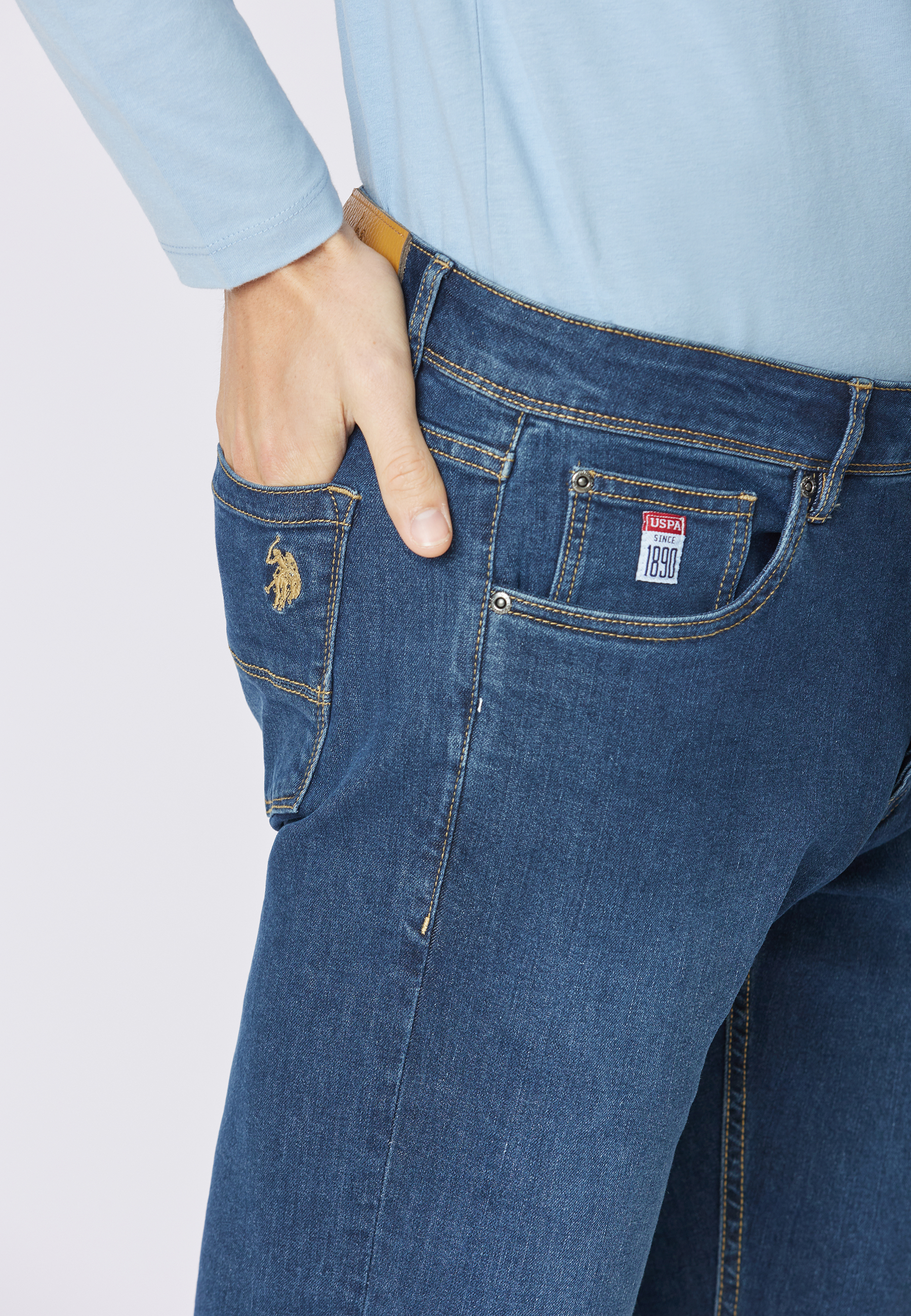 Pantalone denim cinque tasche slim fit
