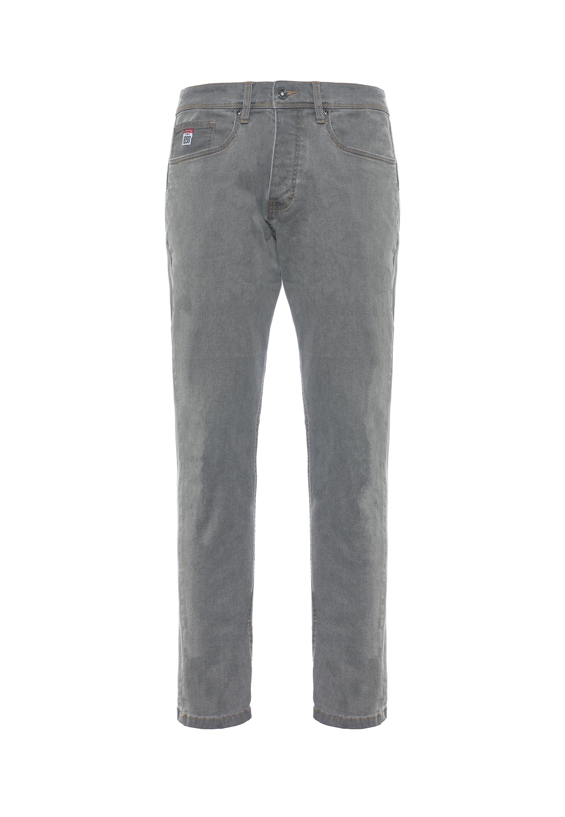 Pantalone denim cinque tasche tapered fit