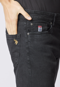 Pantalone denim cinque tasche tapered fit