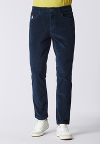 Pantalone cinque tasche in velluto taperede fit