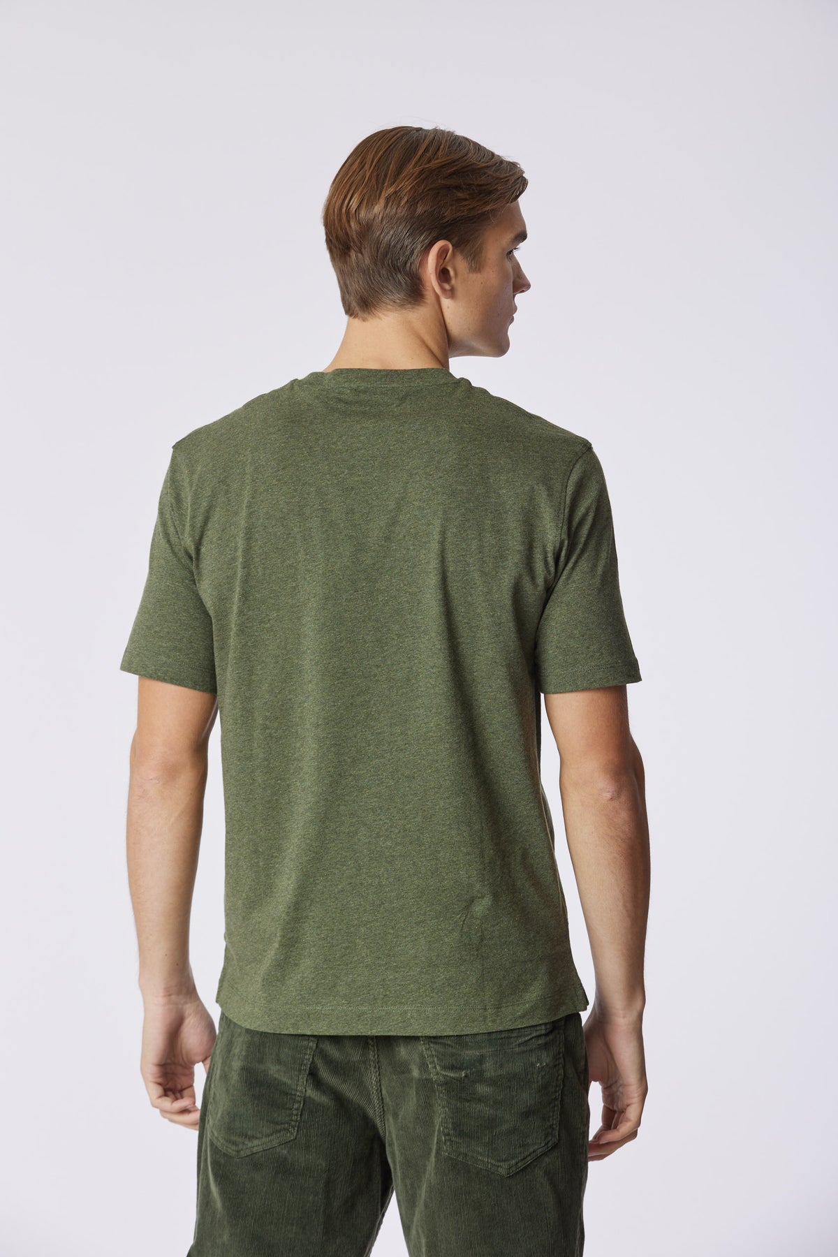 T-shirt girocollo melange con taschino