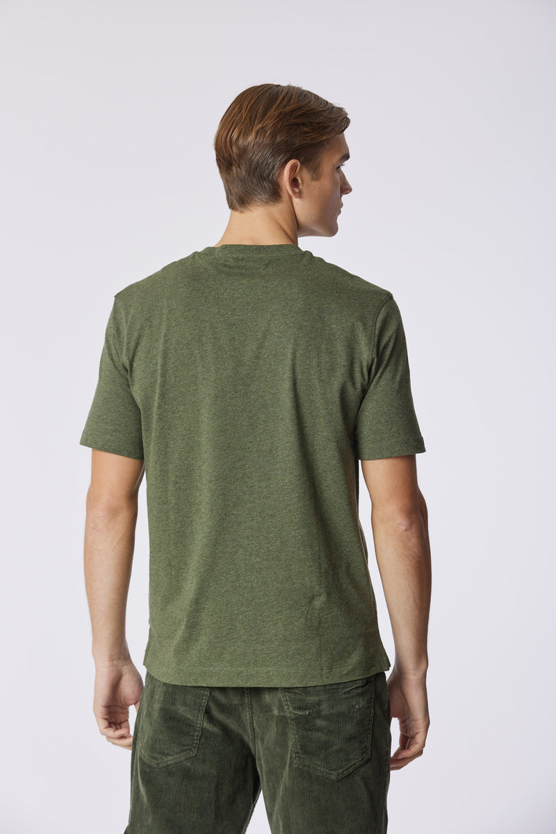 T-shirt girocollo melange con taschino