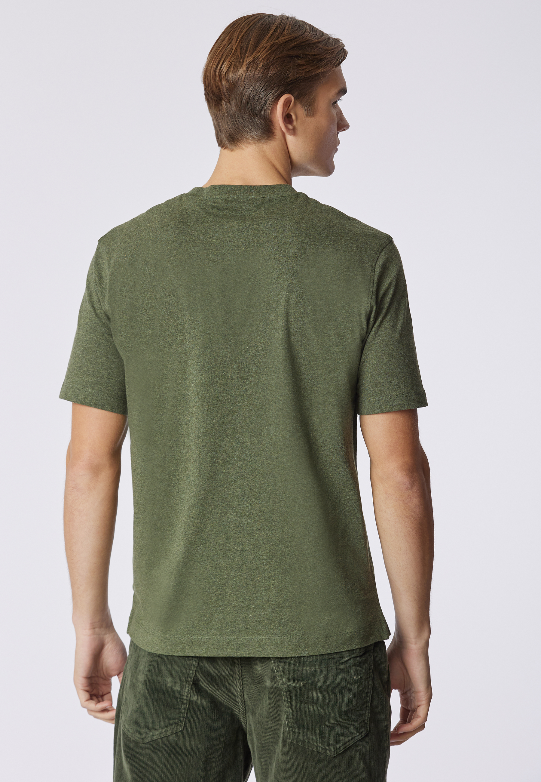T-shirt girocollo melange con taschino