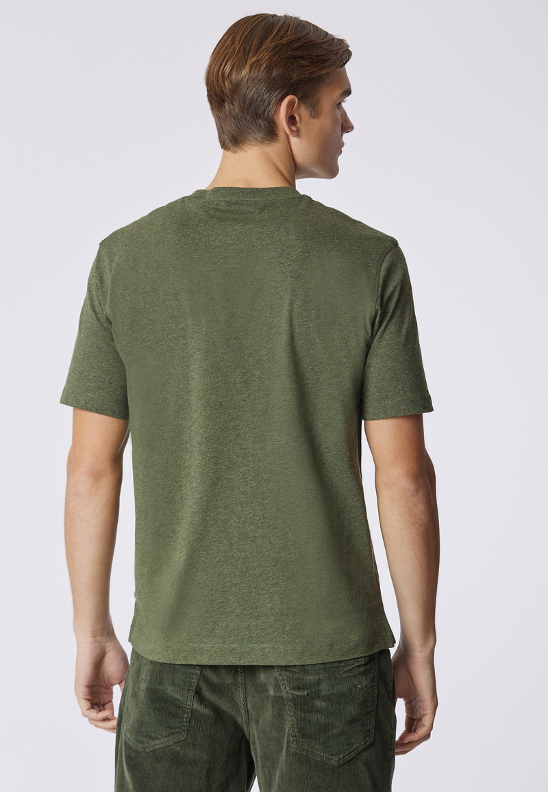 T-shirt girocollo melange con taschino