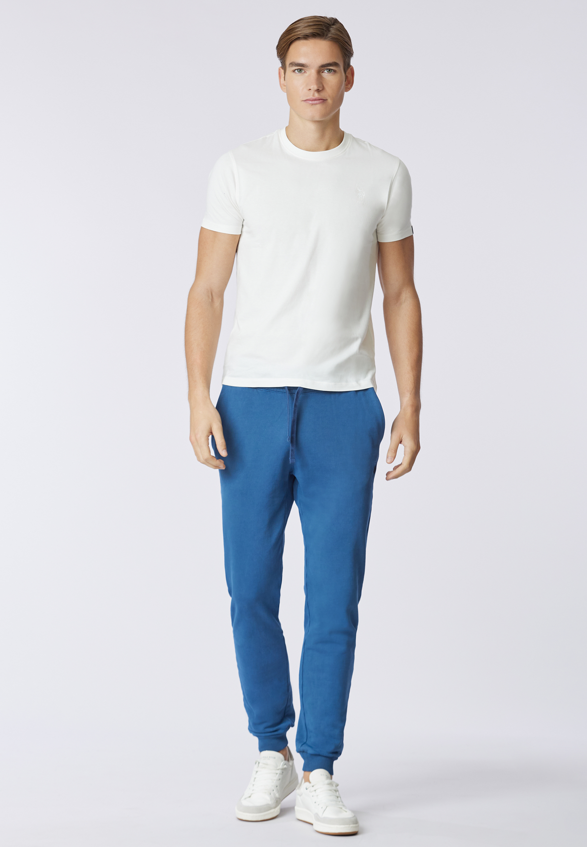 T-shirt in cotone jersey stretch con logo
