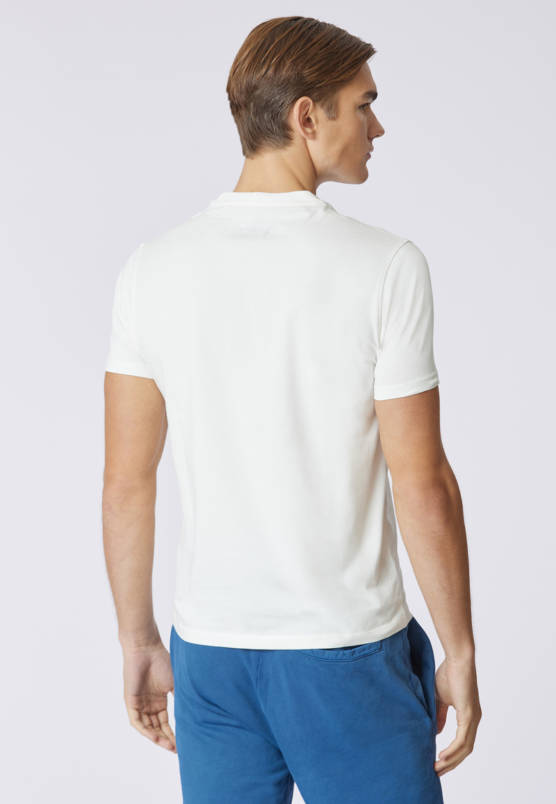 T-shirt in cotone jersey stretch con logo