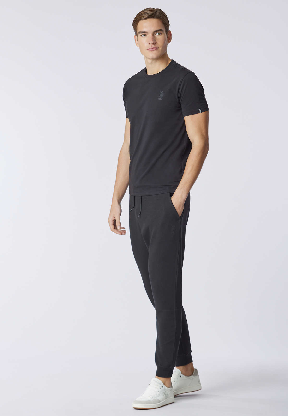 T-shirt in cotone jersey stretch con logo