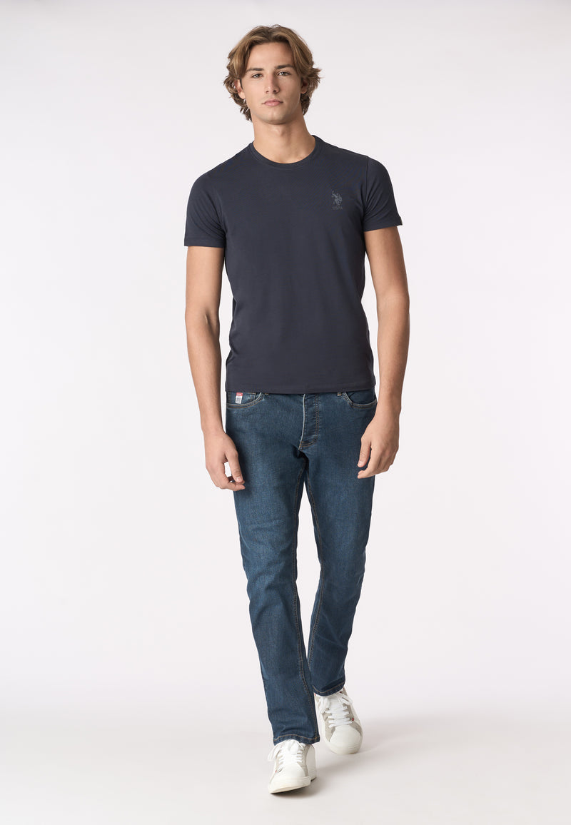 T-shirt in cotone jersey stretch con logo