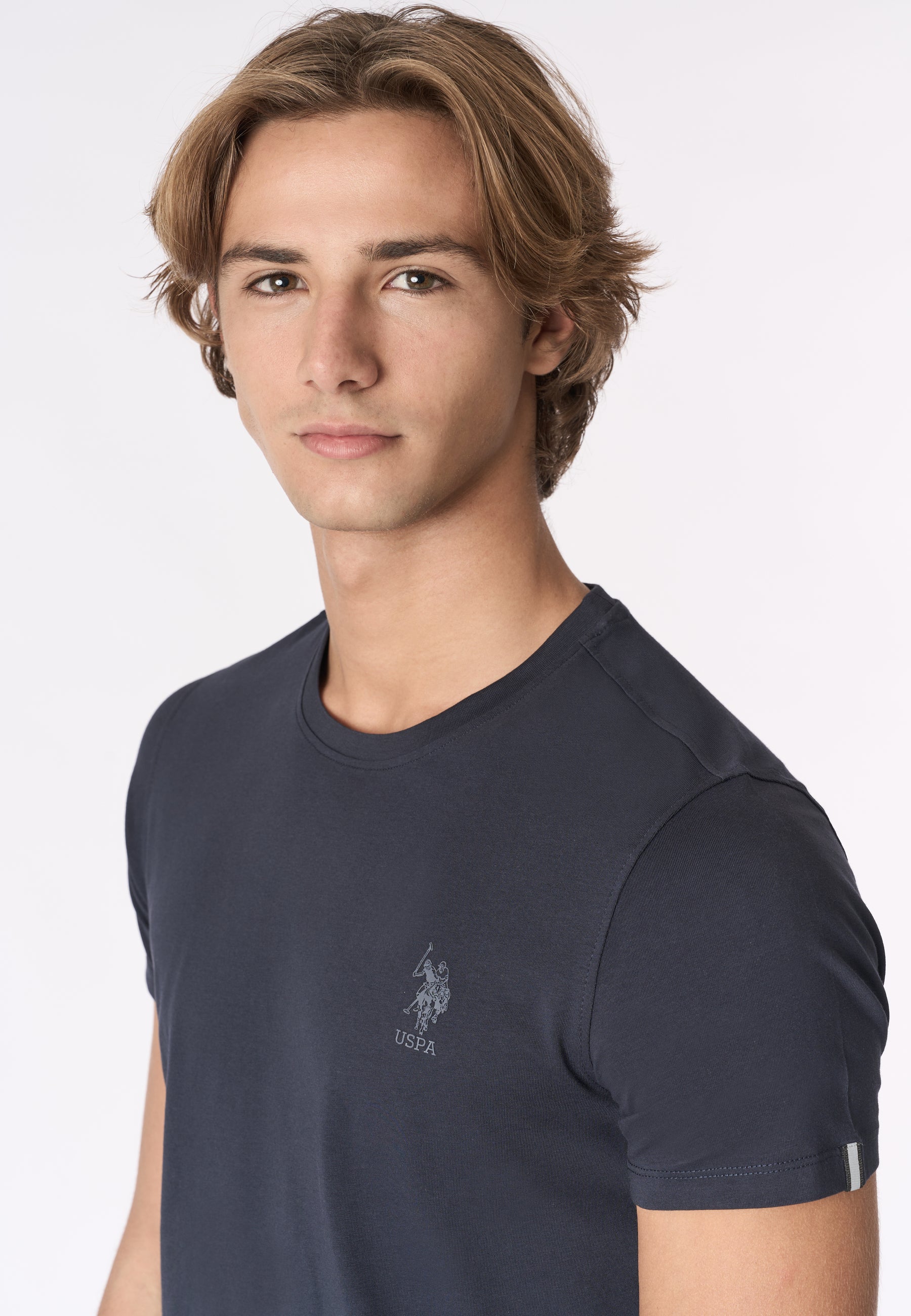 T-shirt in cotone jersey stretch con logo