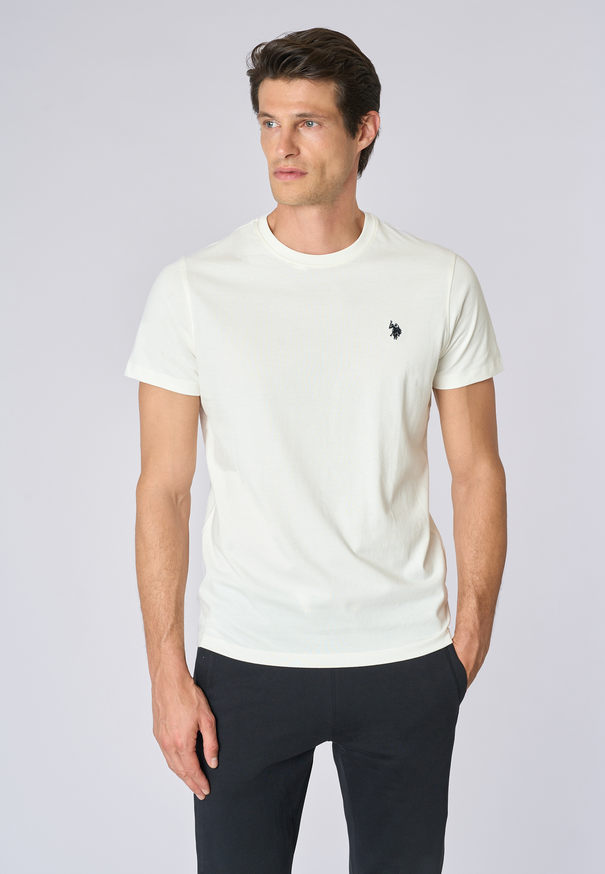 T-shirt girocollo in cotone heavy jersey