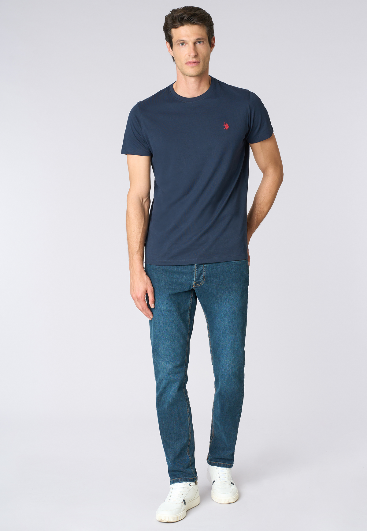 T-shirt girocollo in cotone heavy jersey