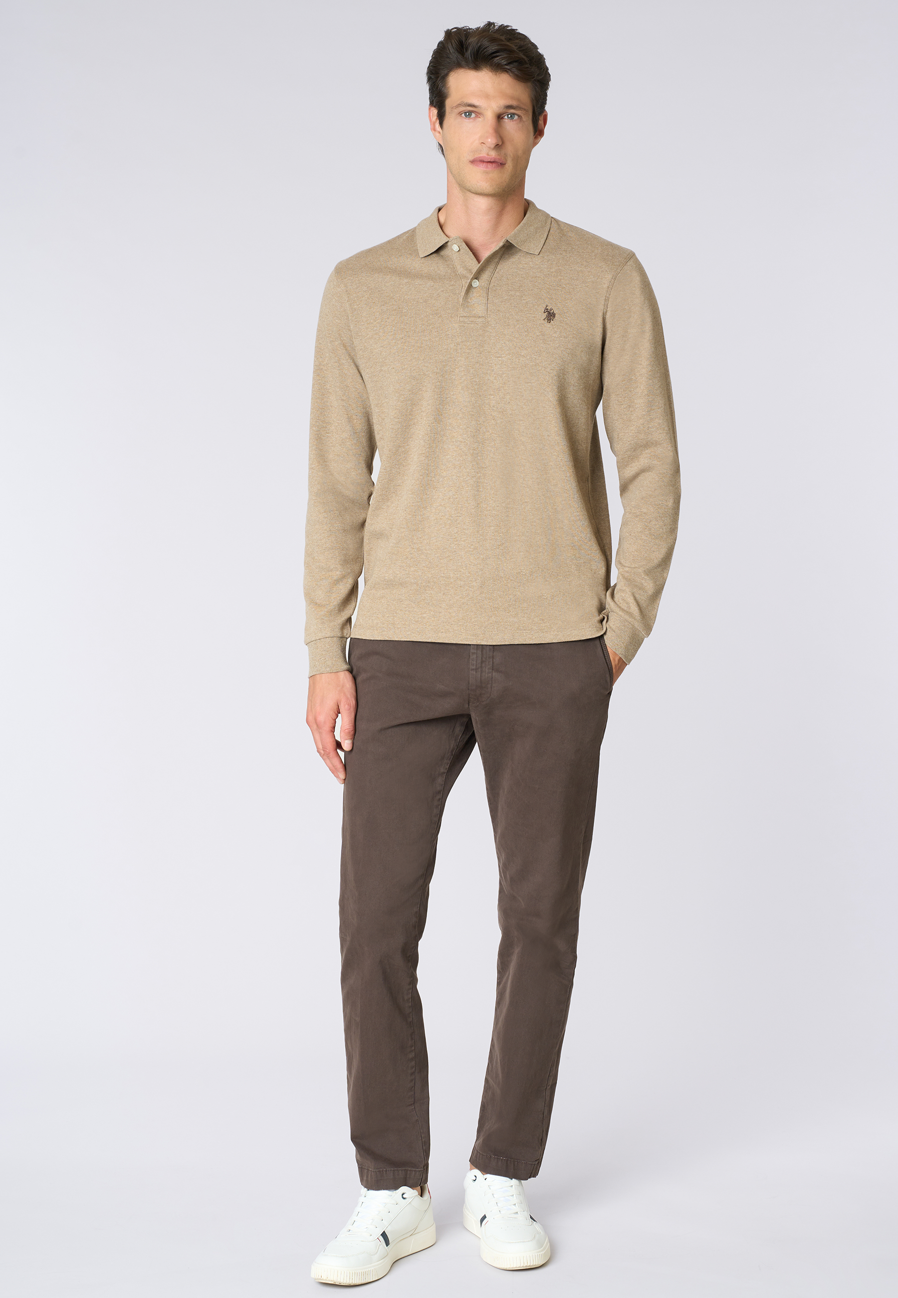 Pantalone chino in cotone stretch gabardine