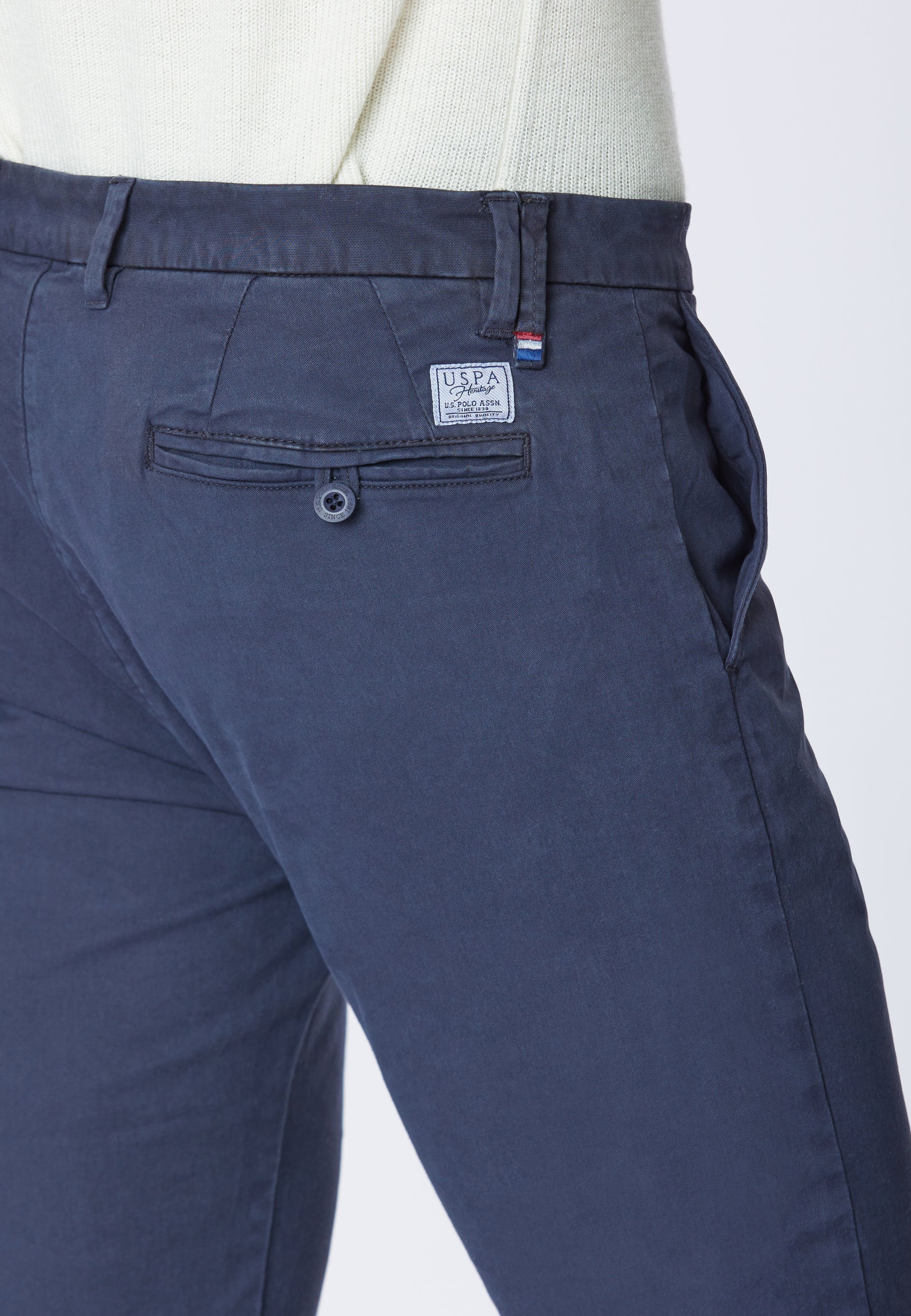 Pantalone chino in cotone stretch gabardine