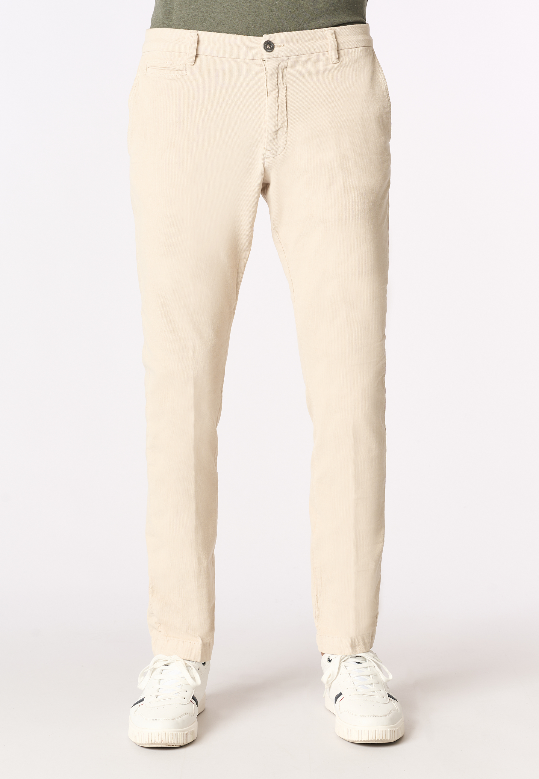 Pantalone chino in velluto stretch