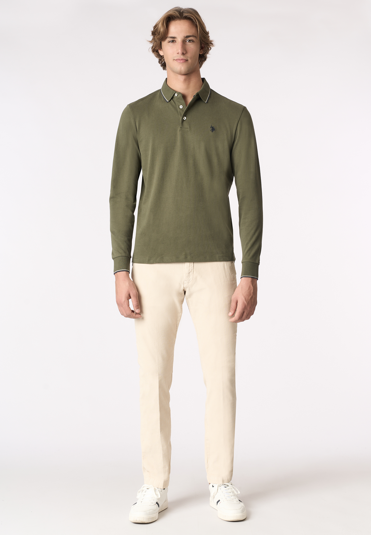 Pantalone chino in velluto stretch