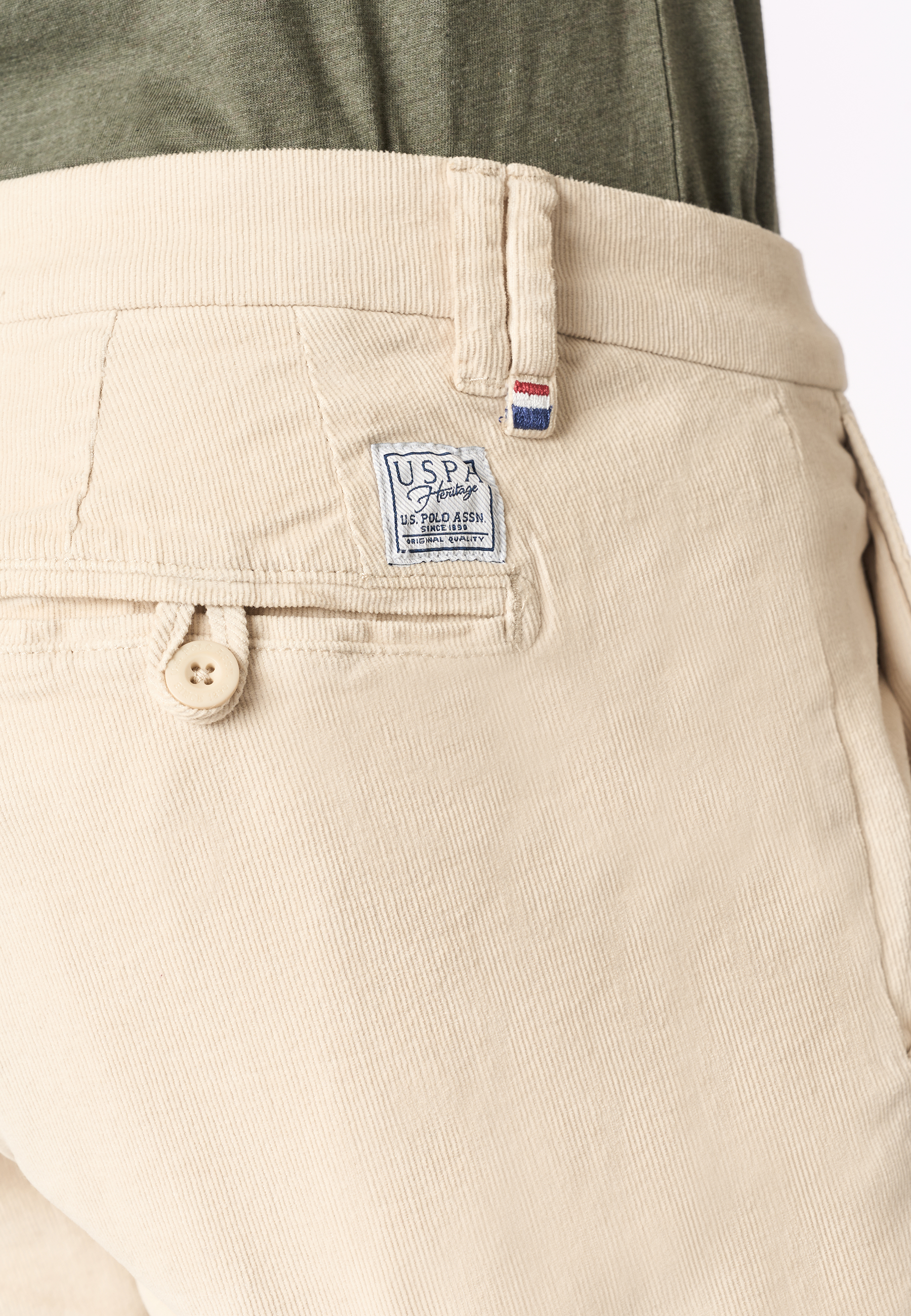 Pantalone chino in velluto stretch