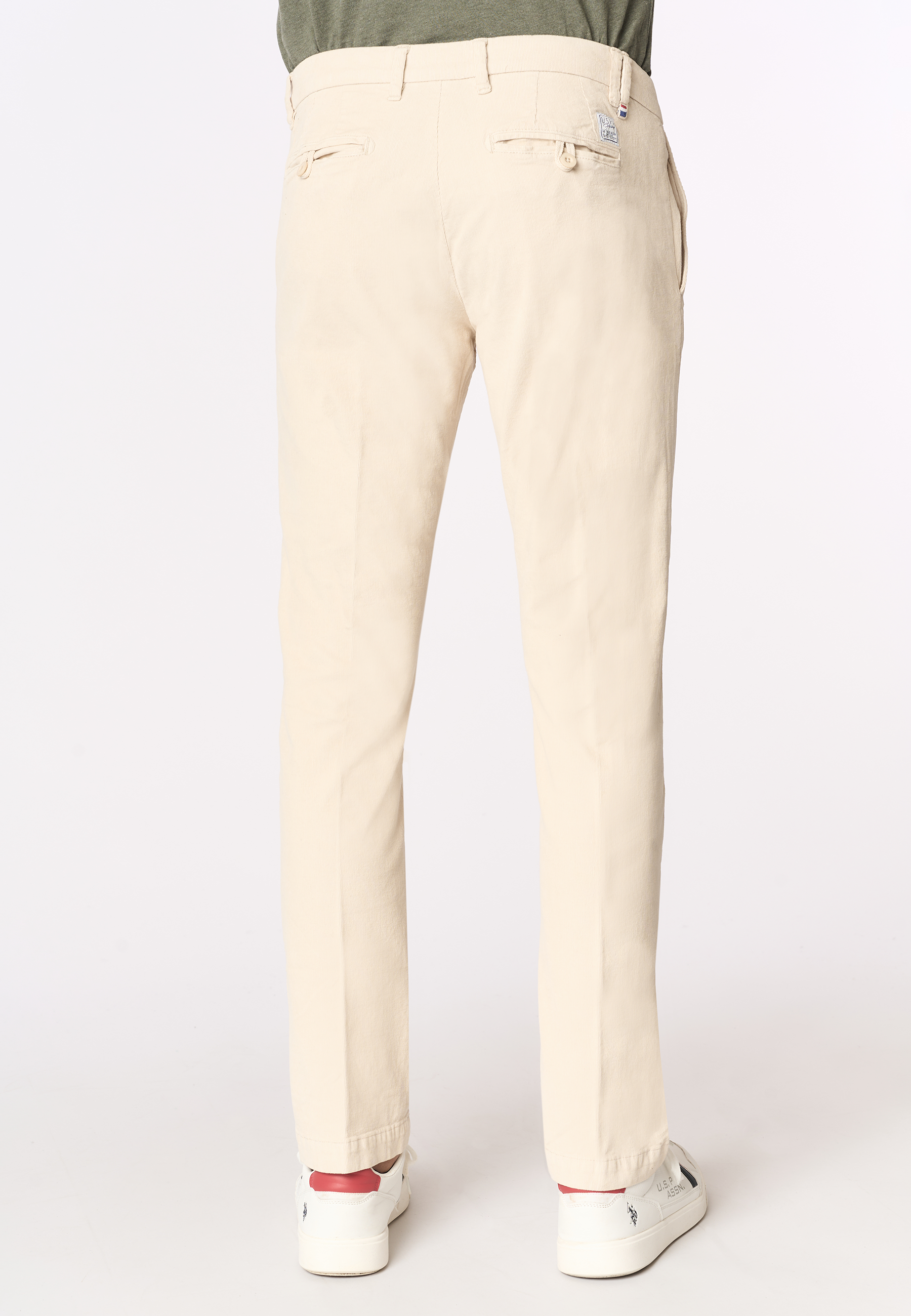 Pantalone chino in velluto stretch