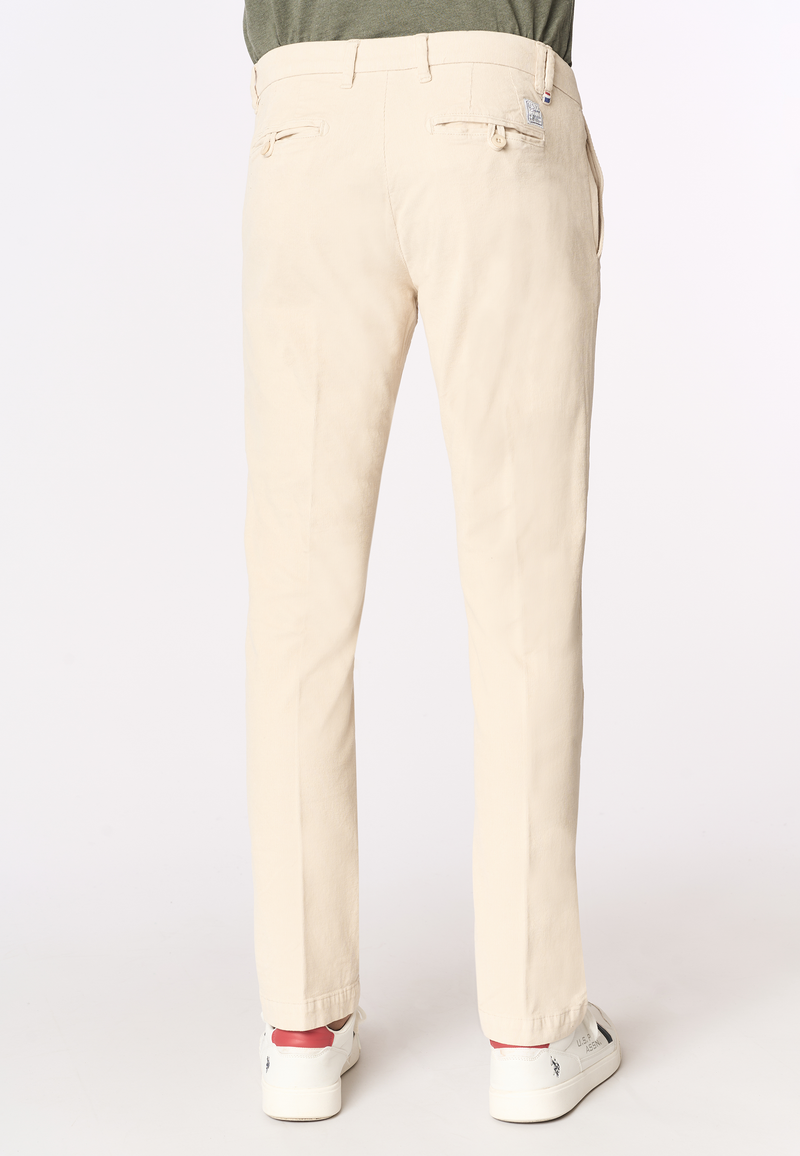 Pantalone chino in velluto stretch