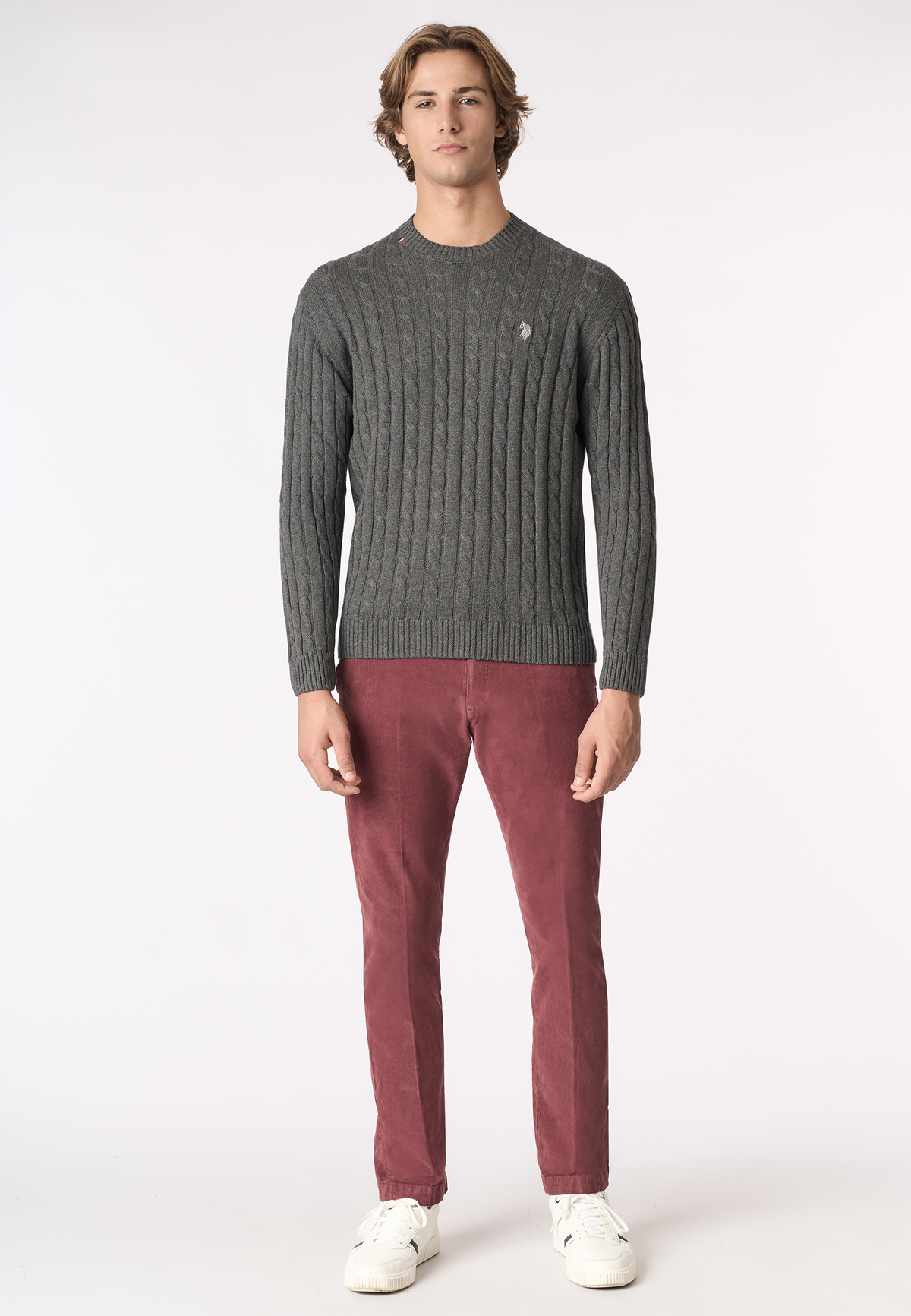 Pantalone chino in velluto stretch