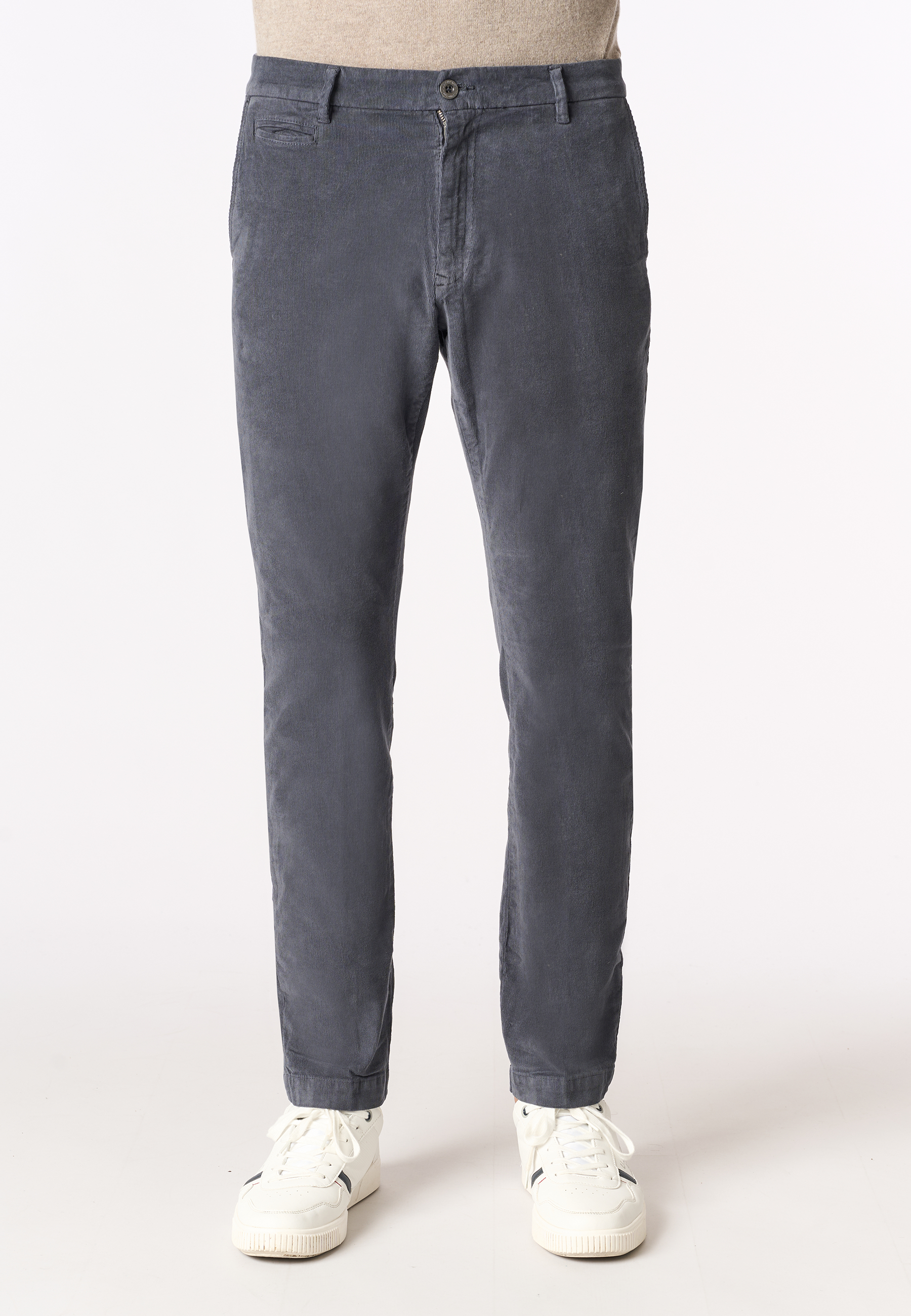 Pantalone chino in velluto stretch