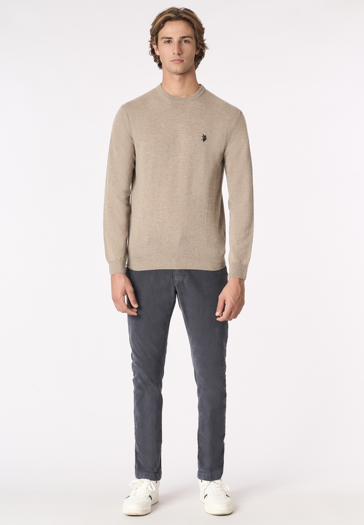 Pantalone chino in velluto stretch