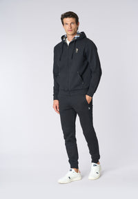 Felpa in cotone con cappuccio tartan e zip