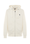 Felpa in cotone con cappuccio e chiusura zip
