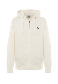 Felpa in cotone con cappuccio e chiusura zip