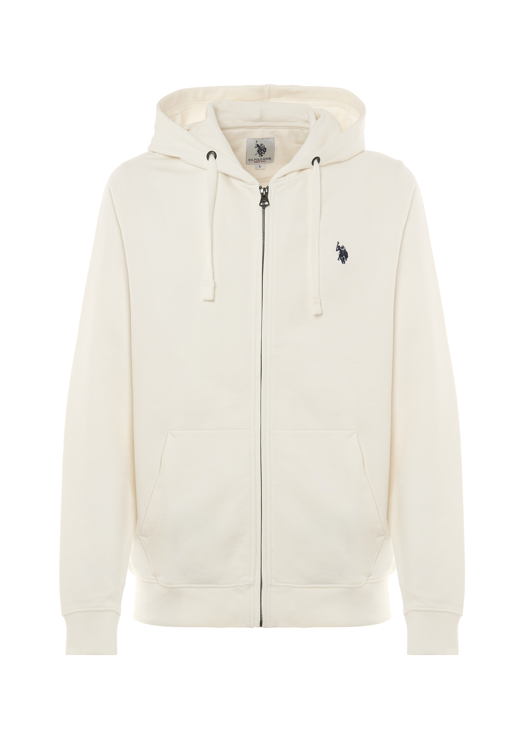 Felpa in cotone con cappuccio e chiusura zip