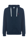 Felpa in cotone con cappuccio e chiusura zip