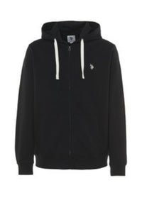 Felpa in cotone con cappuccio e chiusura zip