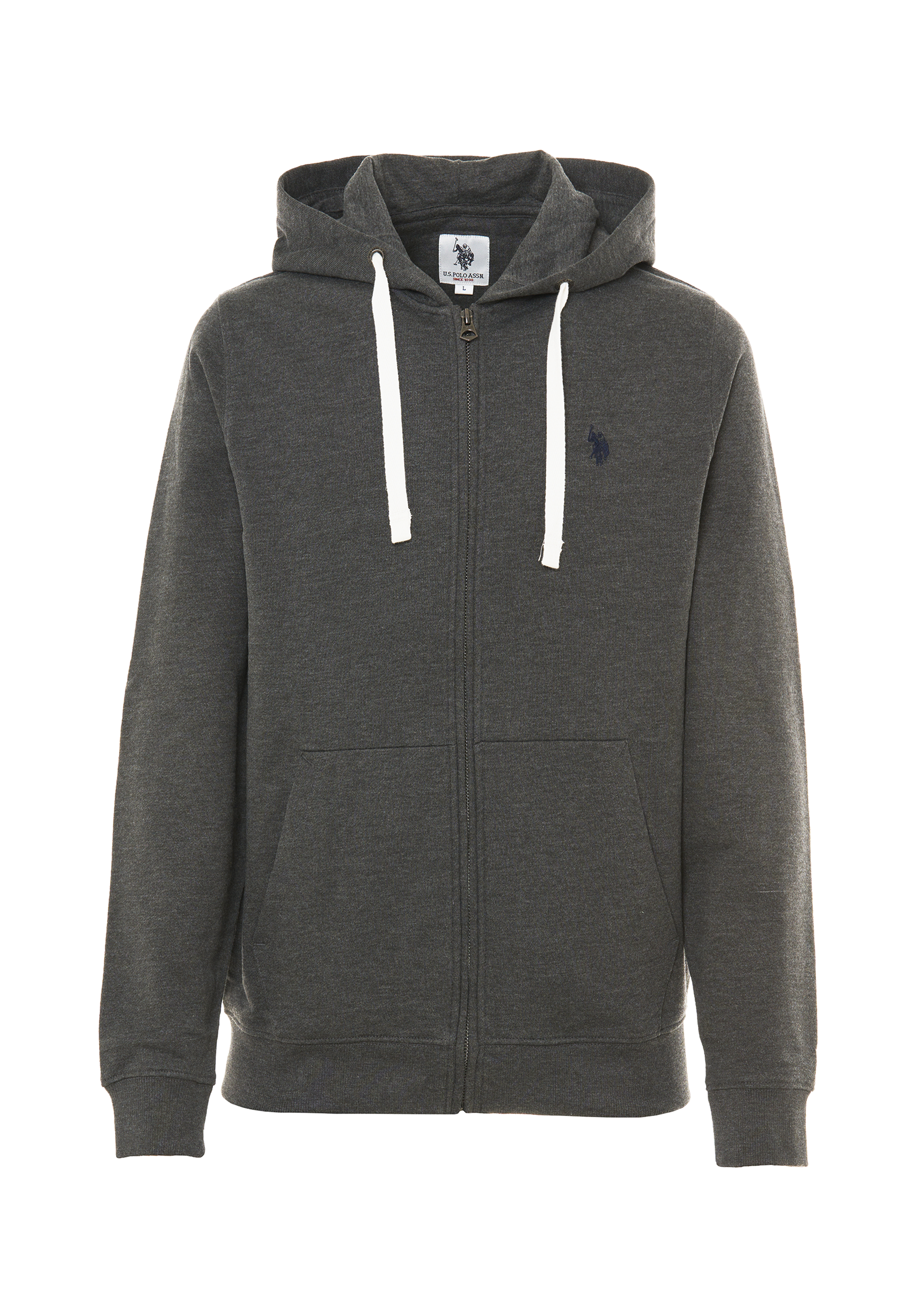Felpa in cotone con cappuccio e chiusura zip