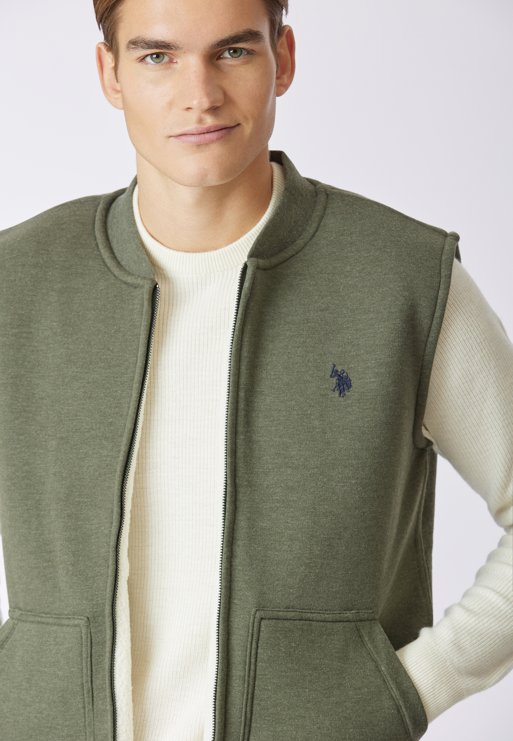 Gilet in felpa con chiusura zip