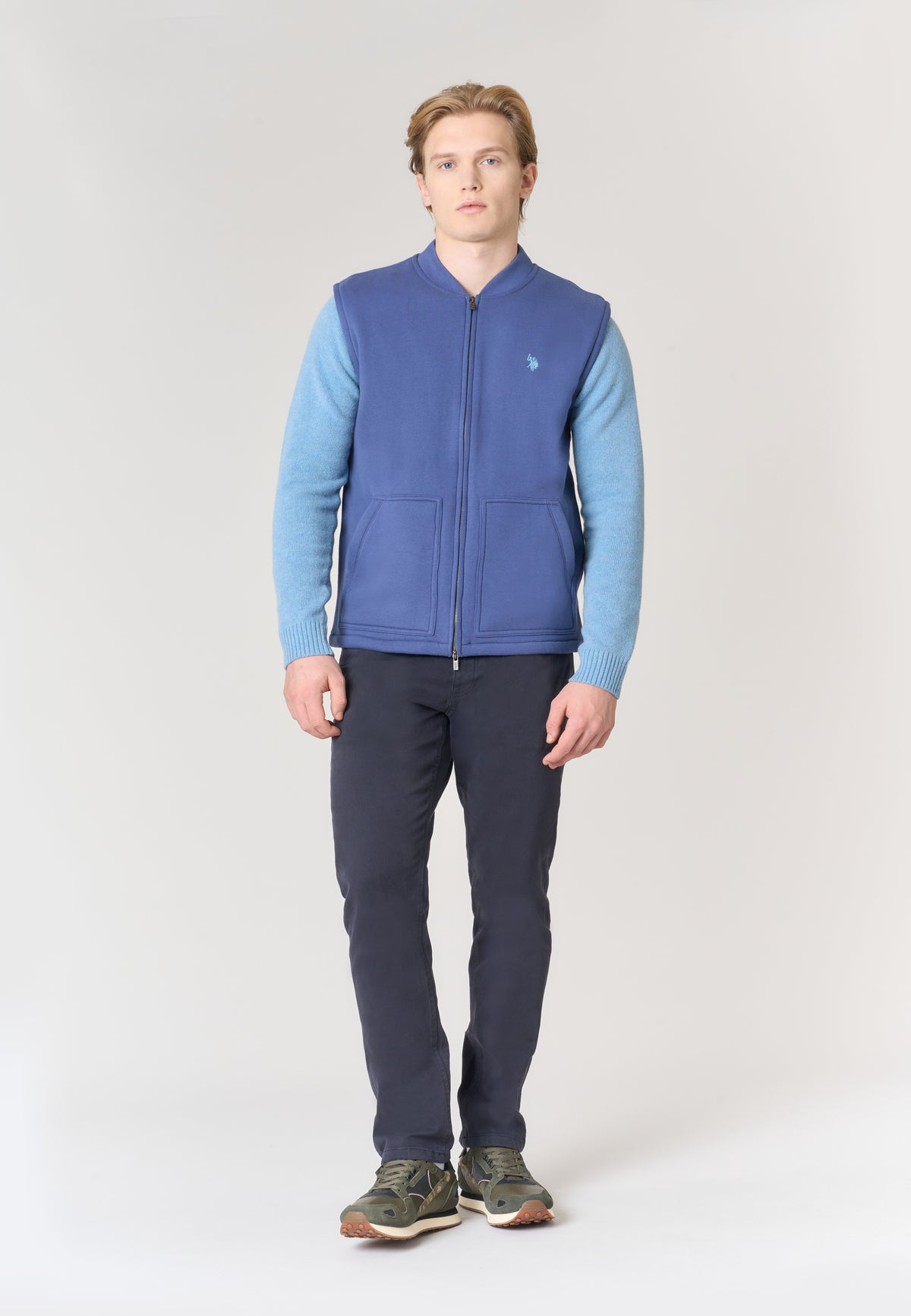 Gilet in felpa con chiusura zip