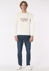 T-shirt a maniche lunghe in heavy jersey con motivo USPA
