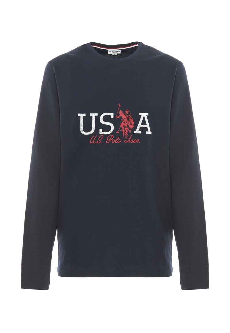 T-shirt a maniche lunghe in heavy jersey con motivo USPA