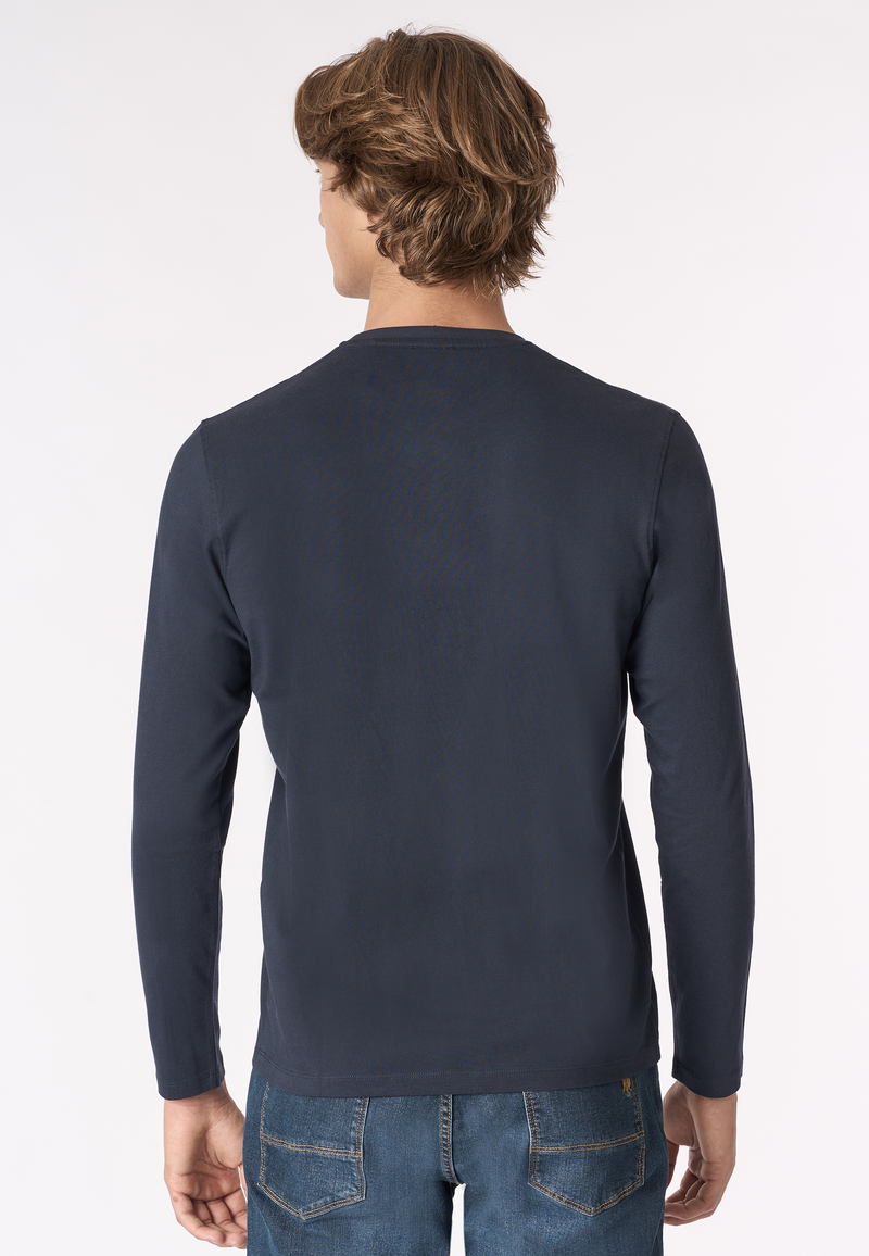 T-shirt a maniche lunghe in heavy jersey con motivo USPA