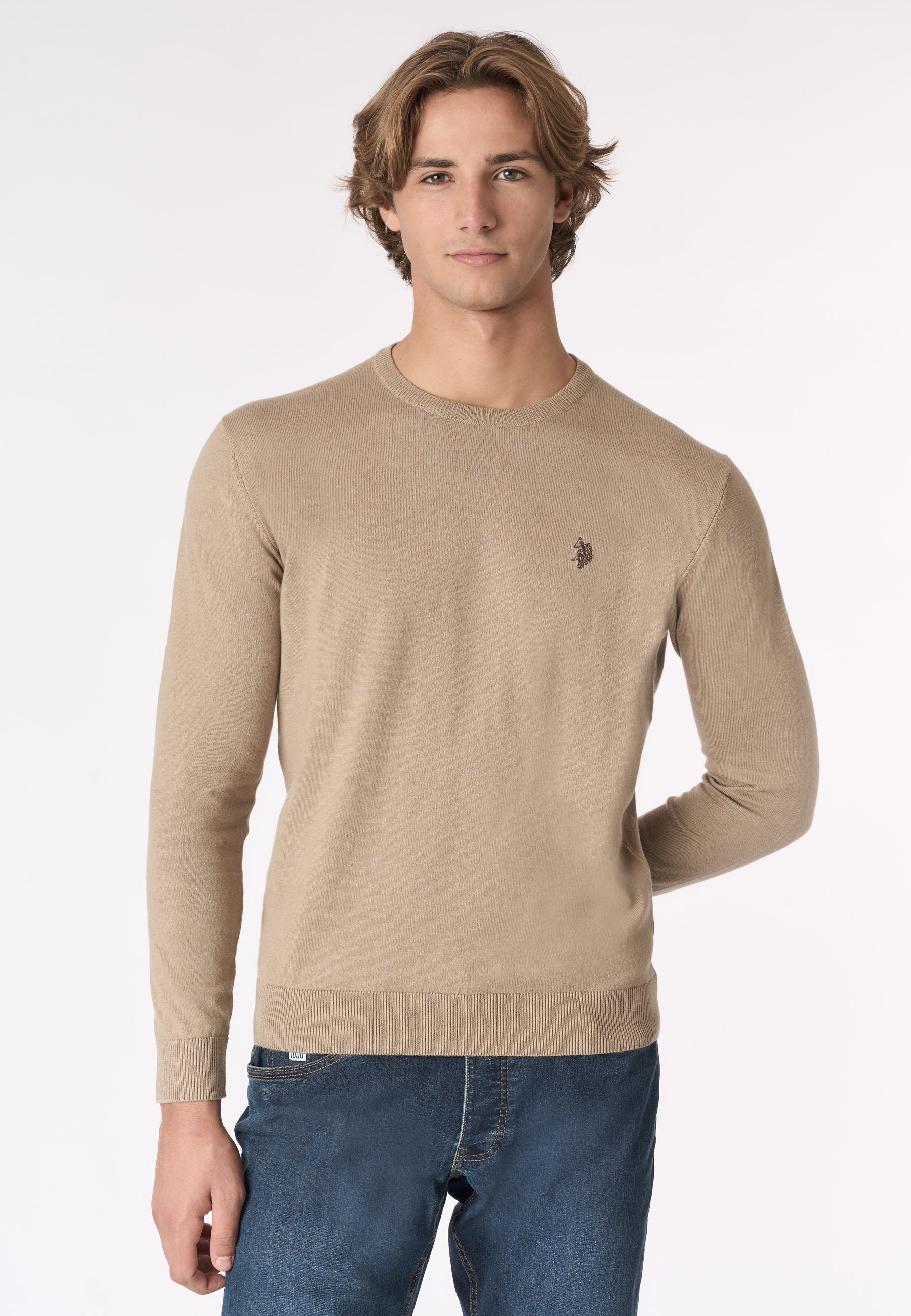 Maglia girocollo cotone e cashmere