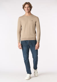 Maglia girocollo cotone e cashmere