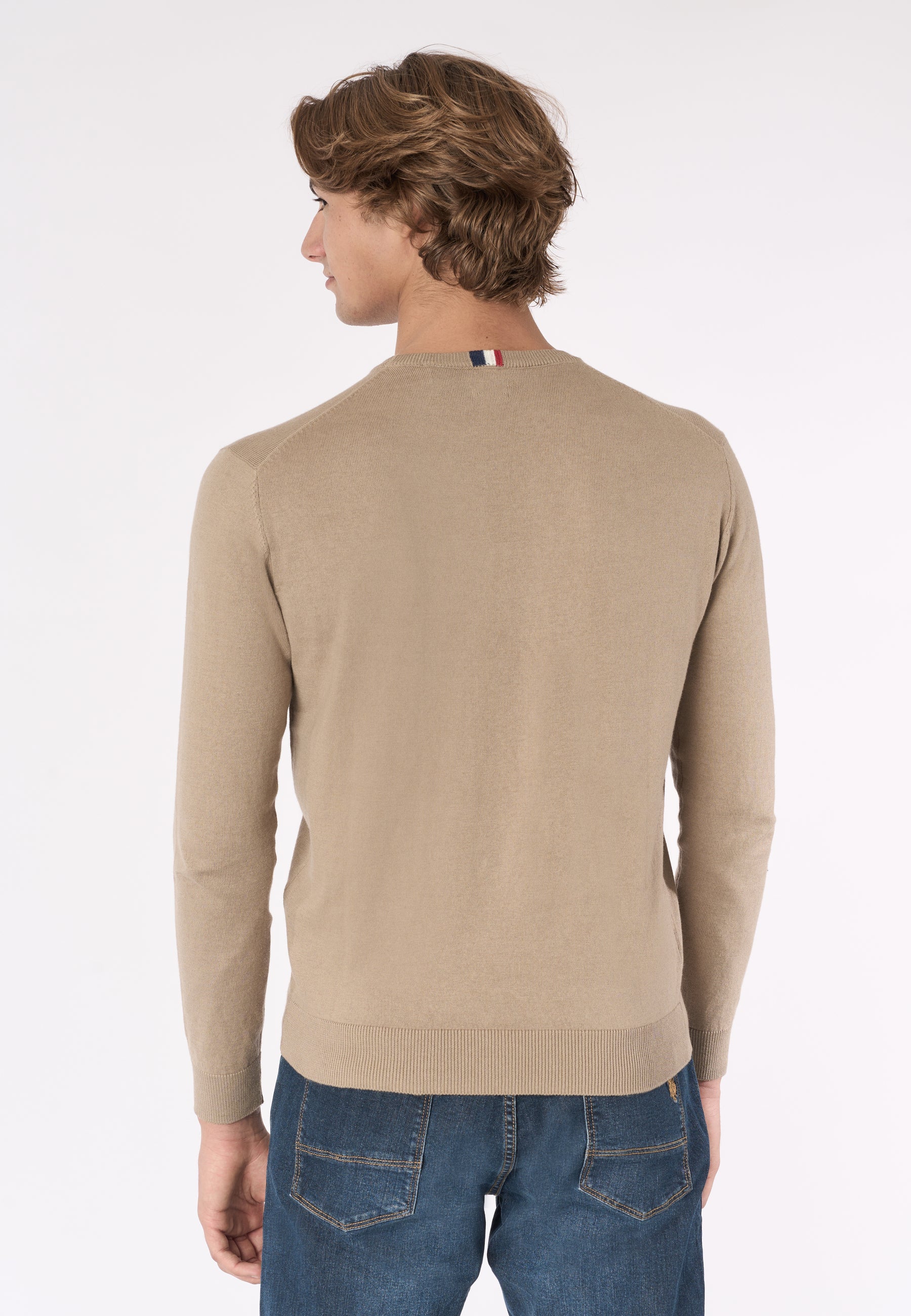 Maglia girocollo cotone e cashmere