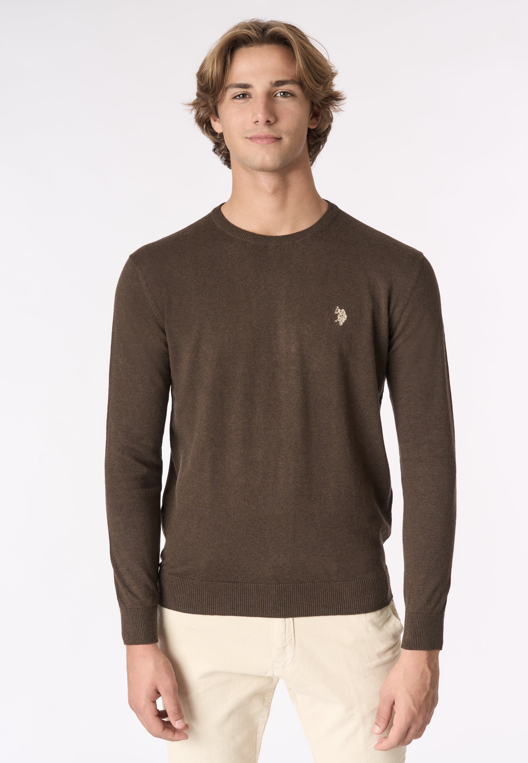 Maglia girocollo cotone e cashmere