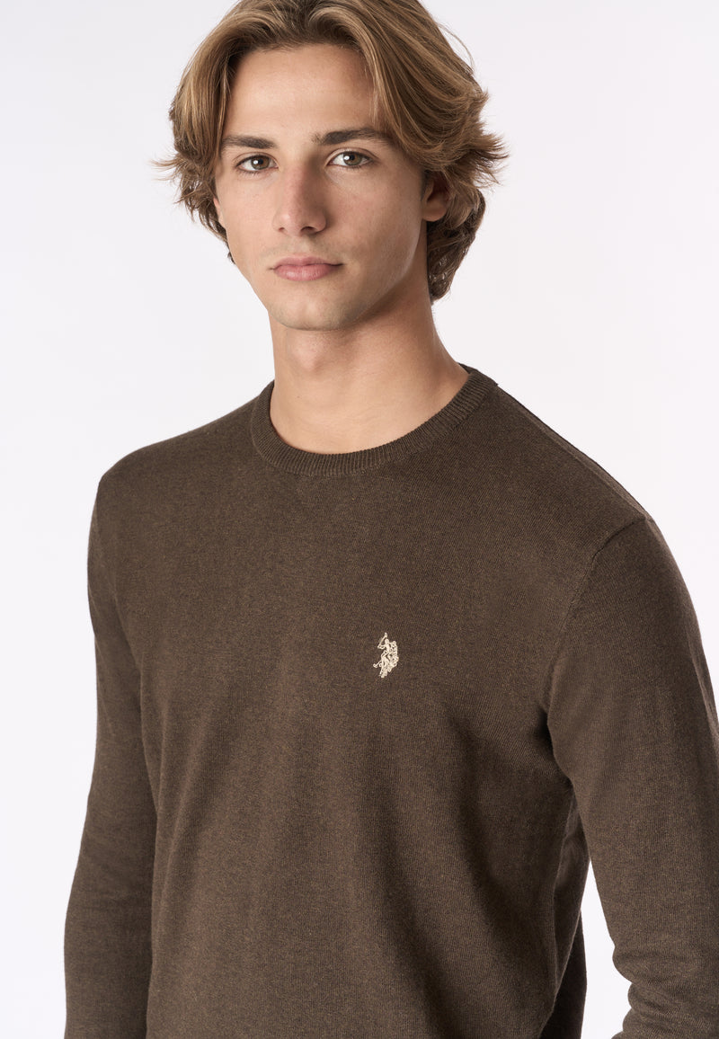 Maglia girocollo cotone e cashmere